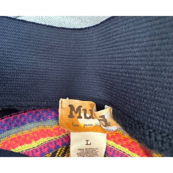 Mudd Y2K Colorful Knit Sweater Skirt Large Retro Boho Festival Pull On - Picture 4 of 4